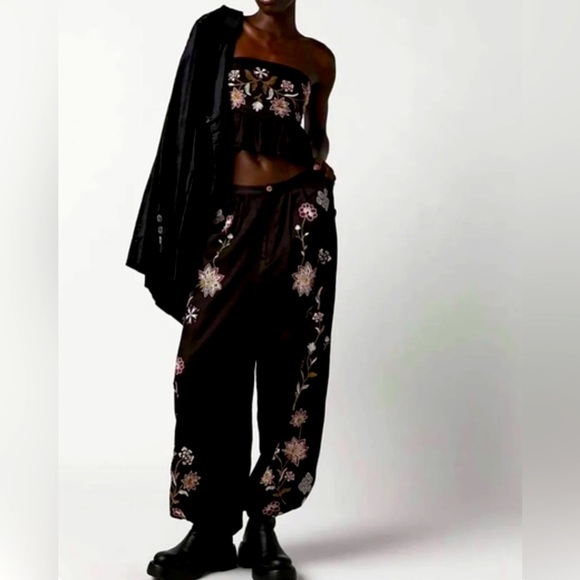 Free People Pants - New Free People Harmony Floral Embroidered Two Piece Pantsuit